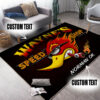 Personalized Speed Shop Hot Rod Mr. Hordepower Woodpecker Area Rug