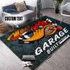 Personalized Kustom Kultrure Old School Hot Rod Mr. Horsepower Built Not Bought Garage Area Rug
