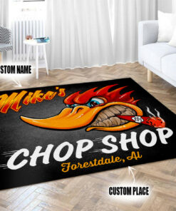 Personalized Hot Rod Mr Horsepower Speed Shop Garage Area Rug