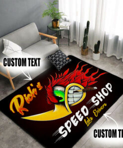 Personalized Hot Rod Kustom Kultrure Garage Speed Shop Area Rug