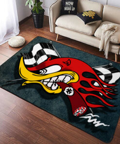 Hot Rod Mr. Horsepower Red Devil Garage Round Rug