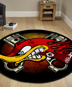 Hot Rod Mr. Horsepower Devil Garage Round Floor Mats