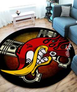 Hot Rod Mr. Horsepower Devil Garage Round Floor Mats