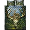 Personalized Whitetail Deer Skull With Forest Background Quilt Bedding Sets