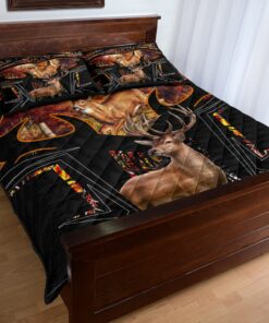 Personalized Deer And Autumn Forest Quilt Bedding Set