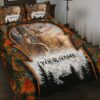 Personalized Couple Deer Hunting Quilt Bedding Set