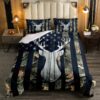 Army Green Camouflage American Flag Antlers Deer Hunting Quilt Bedding Sets