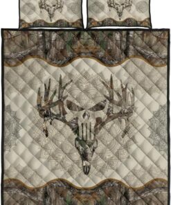 Vintage Mandala Camouflage Deer Skull Quilt Bedding Sets For All Season Quilt Sets