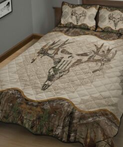 Vintage Mandala Camouflage Deer Skull Quilt Bedding Sets For All Season Quilt Sets