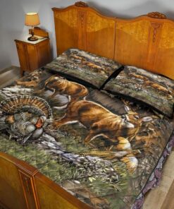 Personalized Turkey Pheasant Deer Wild Animal Nature Hunting Quilt Bedding Sets