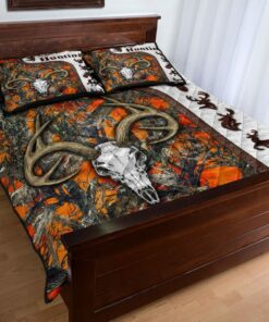 Personalized Deer Hunting Quilt Bedding Set Gift For Deer Hunter