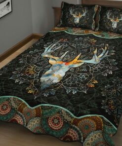 Amazing Mandala Deer Hunting Lightweight Quilt Bed Sets For All Season