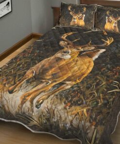 Deer Hunting Camo Quilt Bed Set