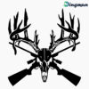 Gun Rifle Deer Skull Hunting Antler Vinyl Decals For Laptop Car Truck Window And Door