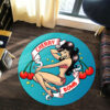 Cherry Bomb Hot Rod Garage Round Rug