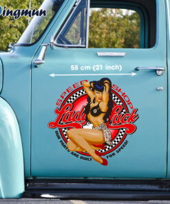 Lady Luck Speed Shop Pin Up Girl Hot Rod Vinyl Decals