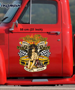 Hot Rod Speed Queen Pin Up Large Vinyl Decals Stickers