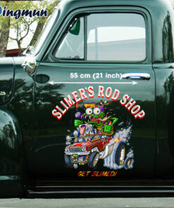 Hot Rod Rat Fink Outa Control Kustom Kulture Door Art Vinyl Decals