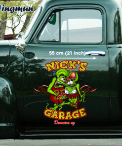 Personalized Hot Rod Rat Fink Garage Vinyl Decals Sticker