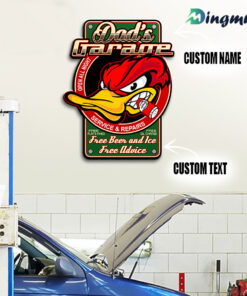 Personalized Mr. Horsepower Hot Rod Duck Service and Repairs Metals Sign