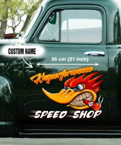 Alternative view of Personalized Speed Shop Mr Horsepower Decal