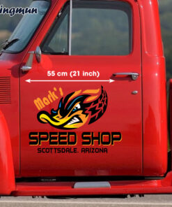 Alternative view of Personalized Speed Shop Rat Rod Door Decals