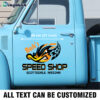 Personalized Speed Shop Rat Rod Door Decals