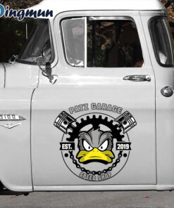 Alternative view of Personalized Rat Rod Duck Garage Vinyl Decals