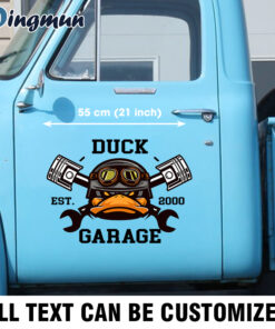 Alternative view of Personalized Hot Rod Duck Garage Vinyl Decals