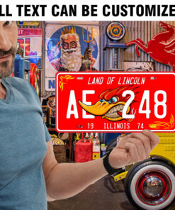 Alternative view of Personalized Woodpecker License Plate