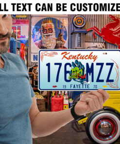 Alternative view of Custom Rat Fink Hot Rod Classic Car License Plate