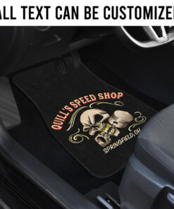 Alternative view of Skull And Bones Pinstripe Car Floor Mats