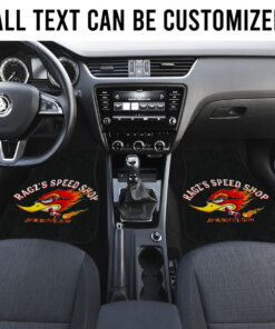 Alternative view of Personalized Speed Shop Hot Rod Woodpecker Car Floor Mats