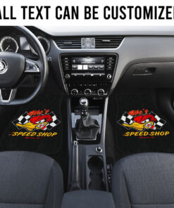Alternative view of Personalized Hot Rod Garage Hot Rod Duck Speed Shop Car Floor Mats