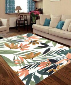 Funky Tropical Wild Plants Colorful Rugs