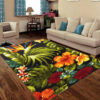 Tropical Colorful Floral Printed Area Rug