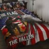 We Kneel For The Fallen American Flag Quilt Bedding Set
