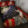 Proud Of Being A Part of US Marine Corps Veteran Quilt Bedding Set