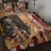 America US Veteran Soldier Fallen Hero Patriotic Military Quilt Bedding Set