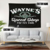 Personalized Speed Shop Piston And Pinstripe Hot Rod Garage Tapestry