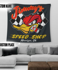 Custom Hot Rod Duck Tapestry For Wall