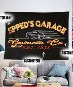Custom Pinstripe Hot Rod Garage Tapestry