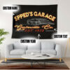 Custom Pinstripe Hot Rod Garage Tapestry