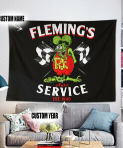 Personalized Speed Shop Service Garage Tapestry