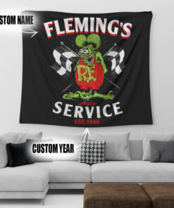 Personalized Speed Shop Service Garage Tapestry
