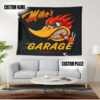 Personalized Kustom Kultrure Old School Hot Rod Mr Horsepower Garage Tapestry