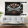 Personalized Hot Rod Wrench Pinstripe Garage Tapestry