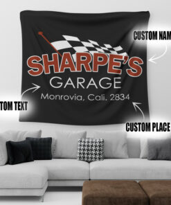 Personalized Hot Rod Speed Shop Tapestry Garage Decoration