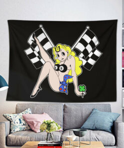 Hot Rod Ball 8 Lady Luck Garage Tapestry