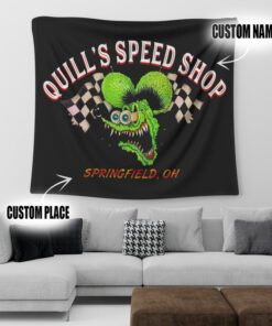 Personalized Hot Rod Pinstripe Rat Rink Garage Tapestry